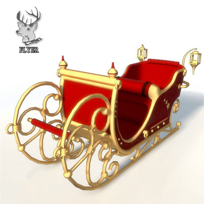 Manufactures resin life size Christmas fiberglass decorative large outdoor santa sleigh for sale