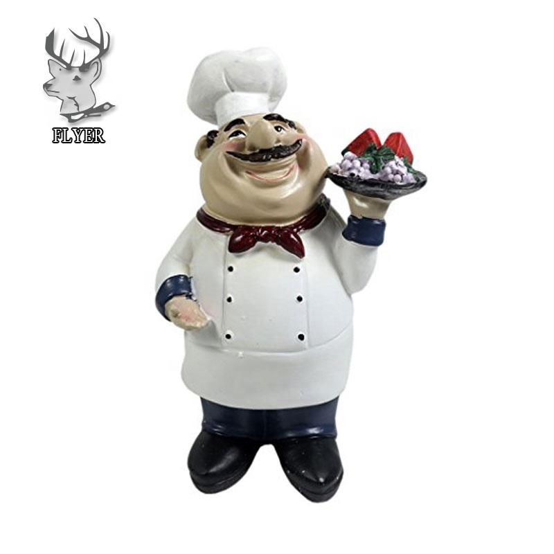 Restaurant Decoration Life Size Fiberglass Cook Statue For Kitchen