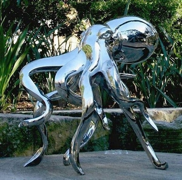 Outdoor metal garden sculpture crafts large polished stainless steel bull sculpture for sale