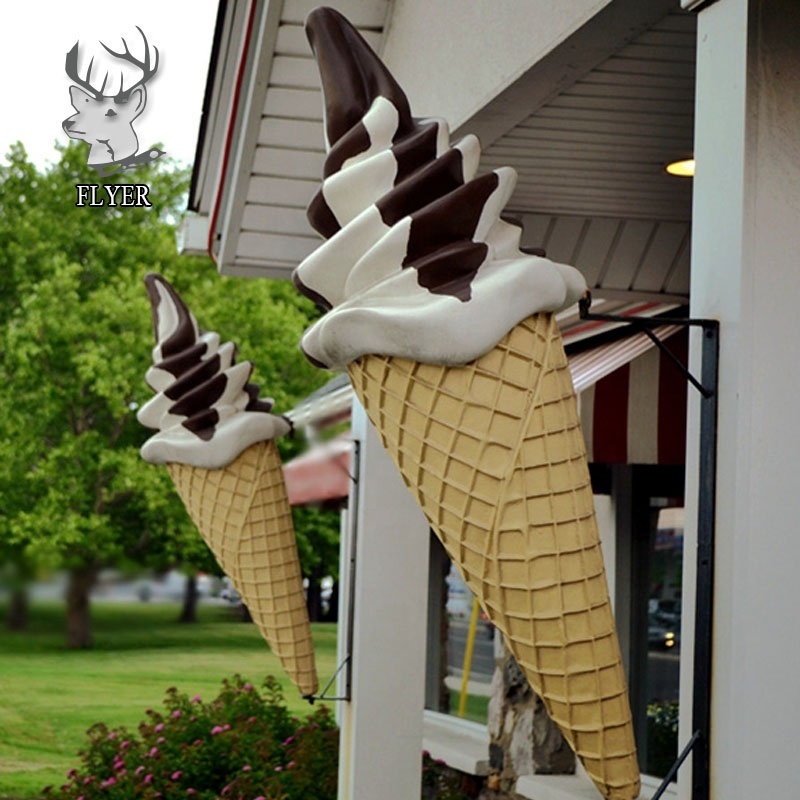 Fiberglass Ice Cream Cupcake Hanging On The Wall Props for Dessert Shopping-Mall Decoration