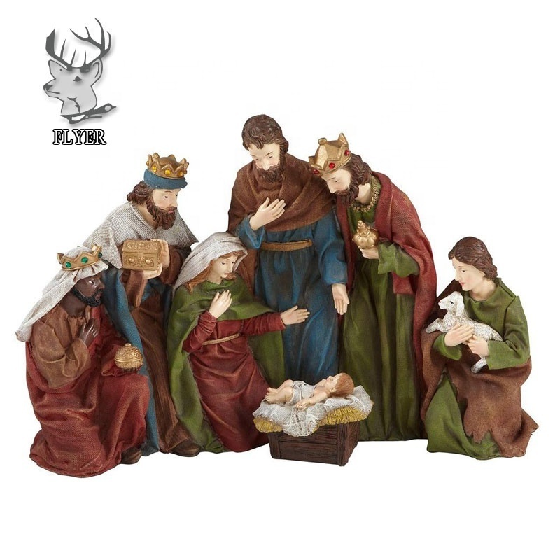 Catholic church religious resin life size christmas nativity sets statues