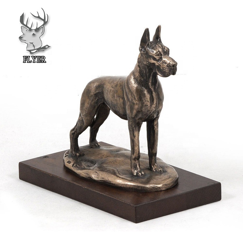 factory customized size brass bronze animal great dane dog statue in sculpture for garden home decoration