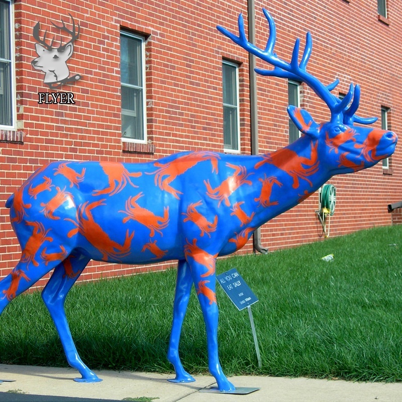 China factory direct supply life size high quality resin fiberglass reindeer statues in sculpture with low price