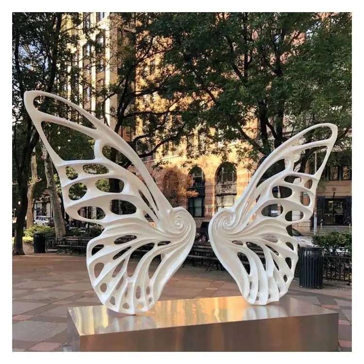 Outdoor Modern Sculpture Fiberglass Butterfly Bench Large Size Butterfly Statue For Sale