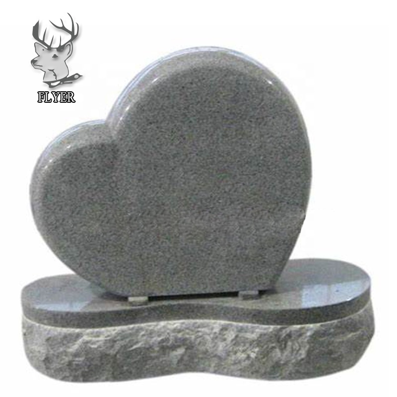 Custom Black Granite Stone Heart Shape Tombstone Granite Headstone Monument