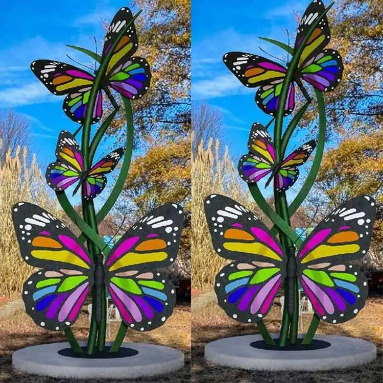 Outdoor Modern Sculpture Fiberglass Butterfly Bench Large Size Butterfly Statue For Sale