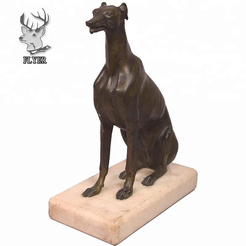 Home decoration life size bronze Great Dane statue sitting dog statue