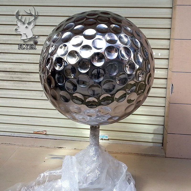 Outdoor garden ornaments metal stainless steel ball statue golf balls art sculptures