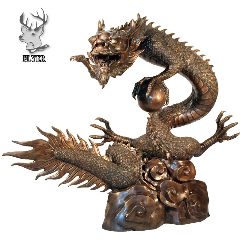 Large bronze dragon water fountain for garden decoration