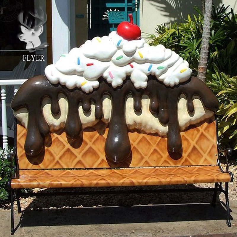 Home park garden big size fiberglass ice cream statue for fast food restaurant