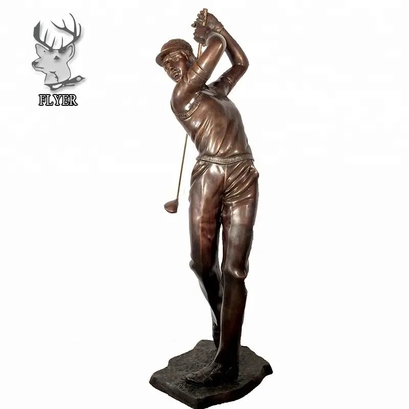 Outdoor Garden Decor Life Size Golfer Statue Custom Metal Sculpture Brass Golfer Statue For Sale