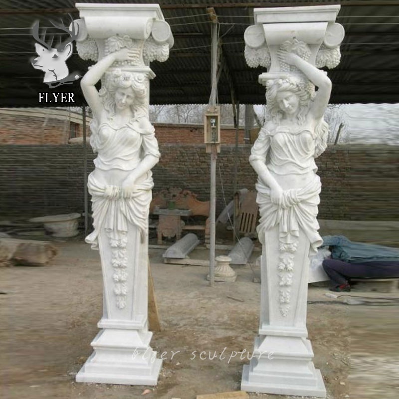 Building Material Decorative Natural  Marble Roman Pillar Stone Greek Gate Column For Sale