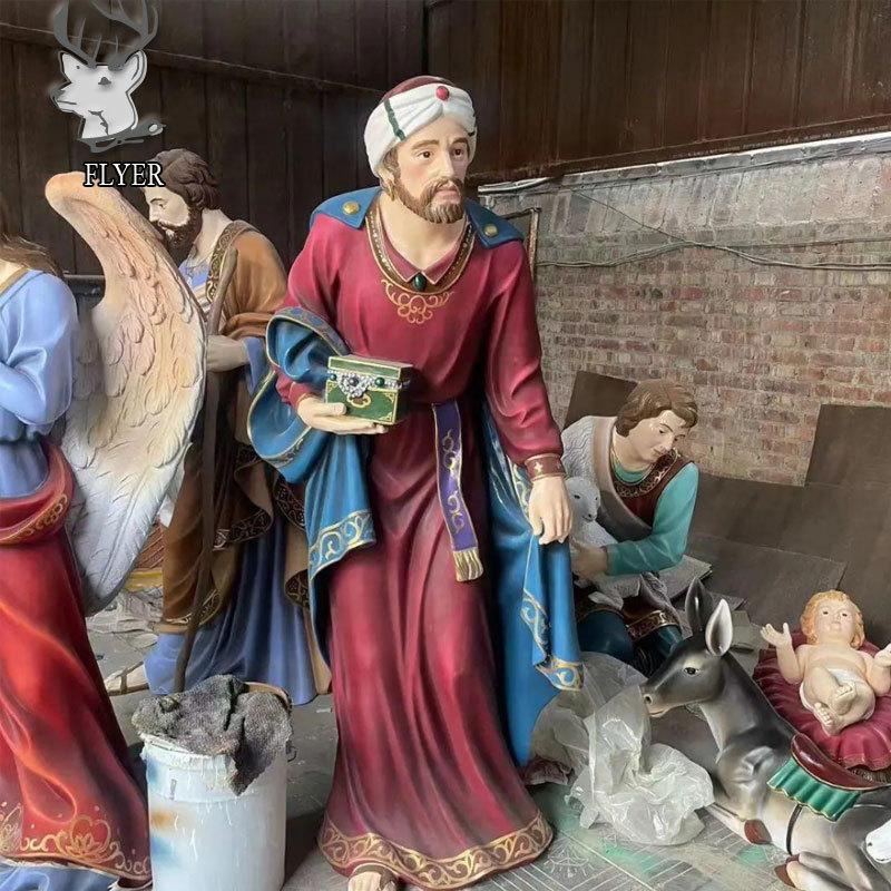 Church Decoration Fiberglass Resin Life Size Christ Baby Jesus Birth Figure Nativity Sculpture Religious Nativity Set Statue