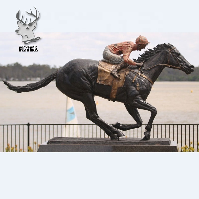 Outdoor Decoration Large Antique Bronze Racing Horse Sculpture Statue  for Sale