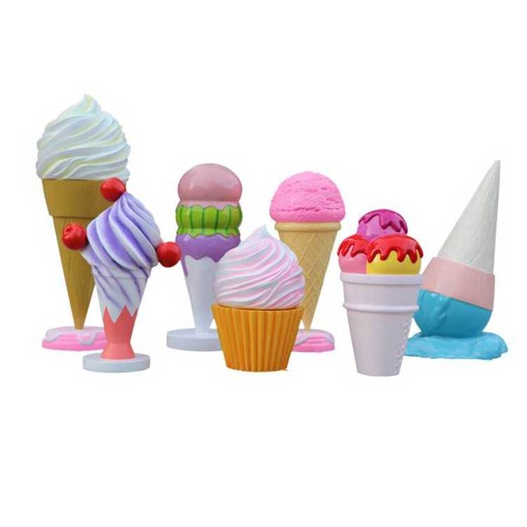 High quality large standing waffle cone sculpture custom size fiberglass ice cream statue for sale