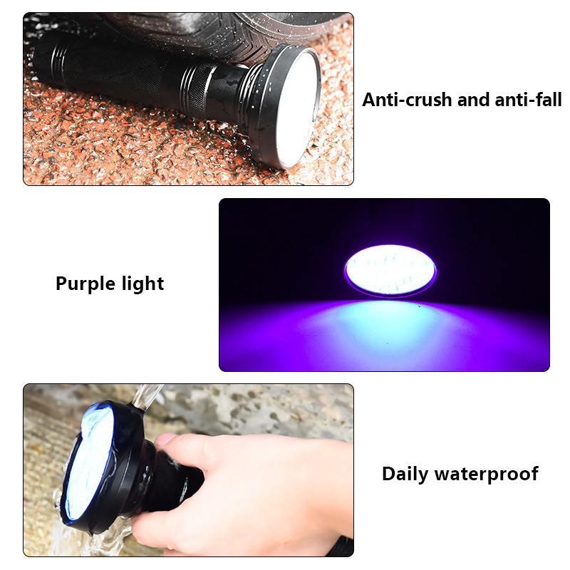 OBSHORSE Taschenlampe Linterna UV 100 LED Flashlight 395nm Black Light UV Flashlight