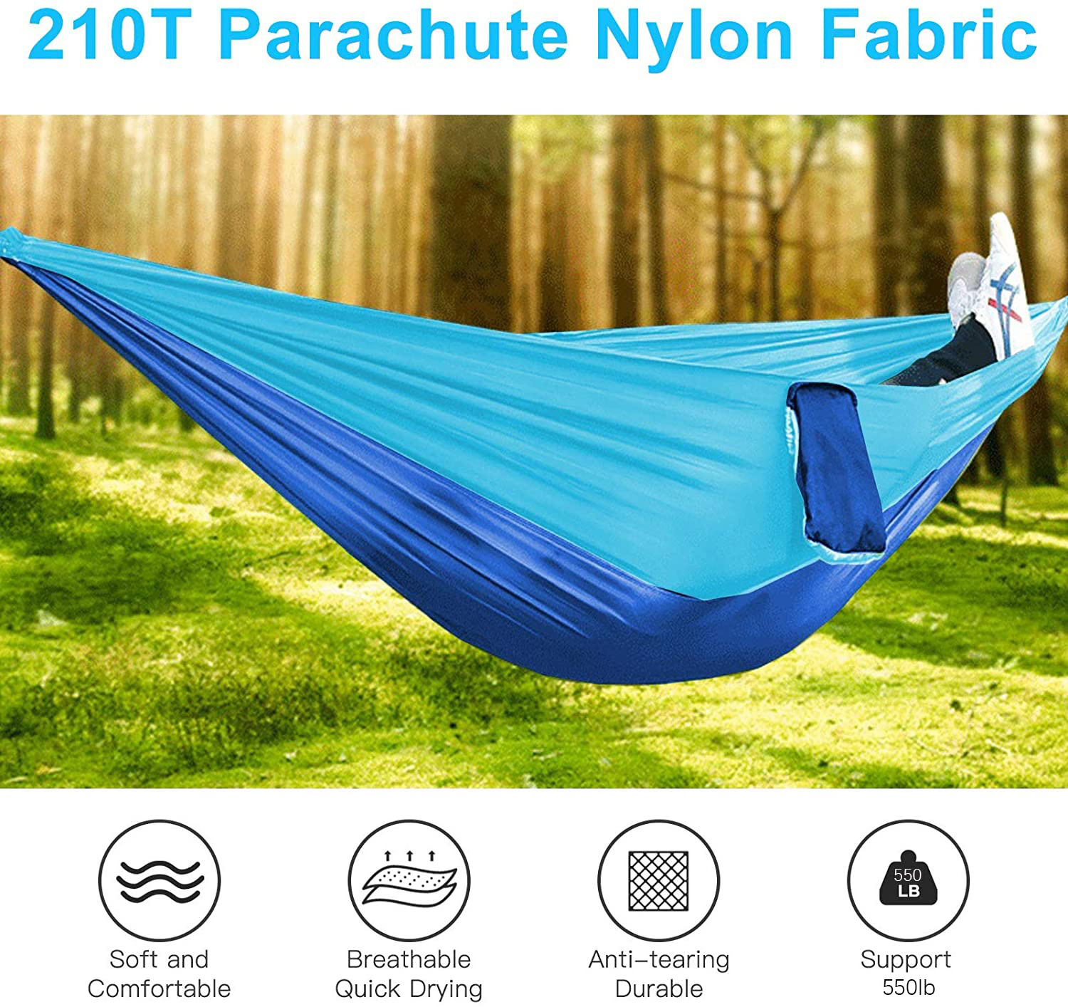 FLYFIT  Custom Wholesale Parachute Nylon Outdoor Portable Camping Hammock