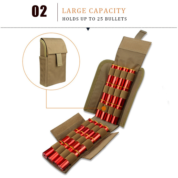 Ammo Holder for 12ga 12G 12 Gauge Tactical Universal Molle Bullet Ammo Pouch Holder