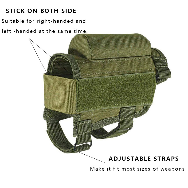 Adjustable Tactical Ammo Holder Cheek Rest Pouch Pack With Custom Cartridges Bullet Ammo Carrier