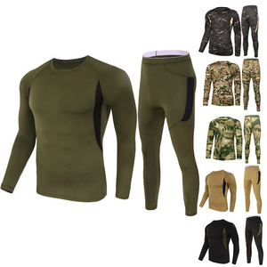 OBSHORSE Autumn Winter Men's Thermal Underwear Set for men Mens Long Johns Sports Quick Dry Tactical Fleece Thermal Underwear