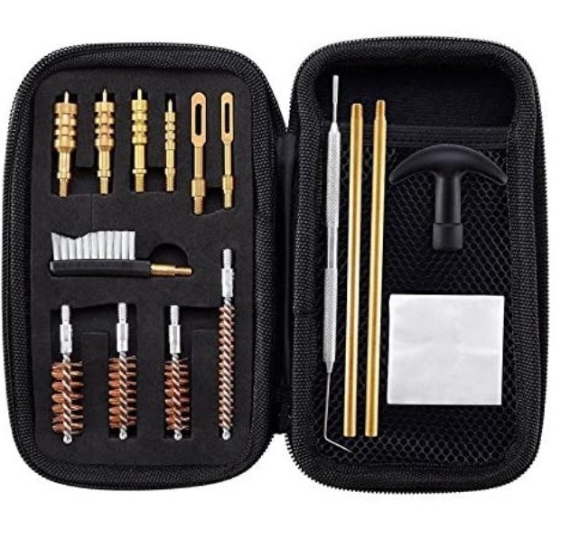 OBSHORSE 16 Pieces .22 .357. .38 9mm .45 Caliber Cleaning Brushes Universal Gun Cleaning Kit