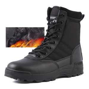 OBSHORSE Winter Plush Lined Hiking Jungle Boot shoes Tactical Boots