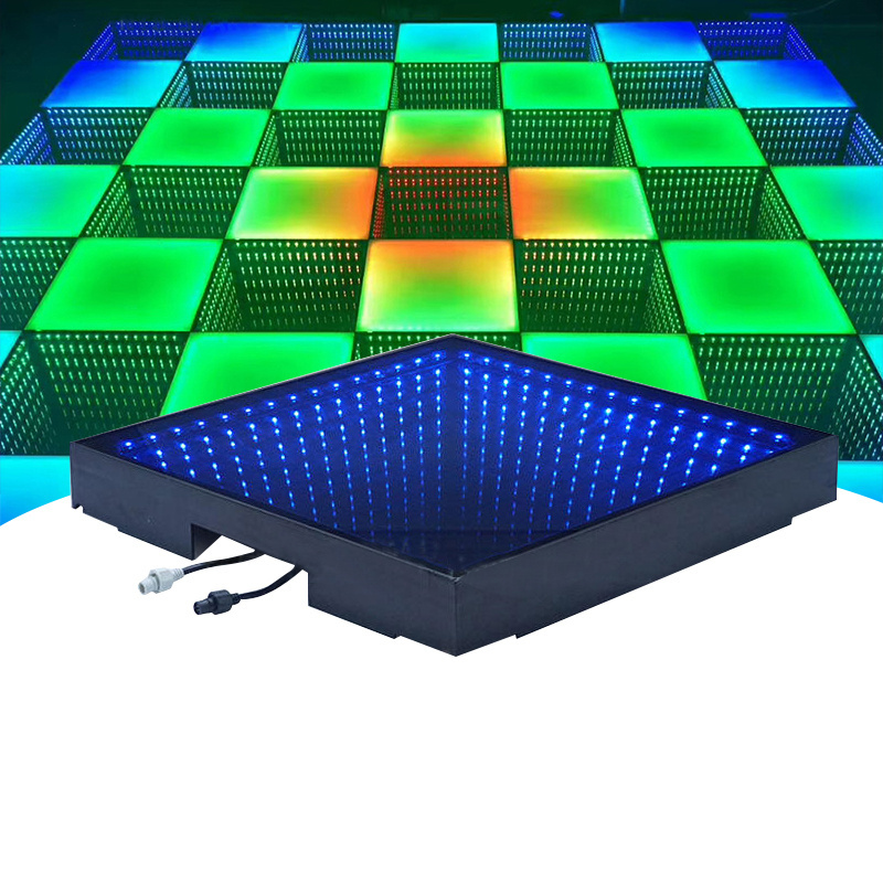 Factory Price 3d dancing mirror dj lighting interlocking sensitive touch led dance floor tile