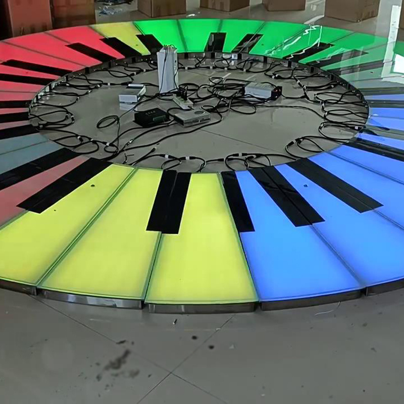 Factory customizable induction interactive floor piano 100*30cm giant floor piano dance floor