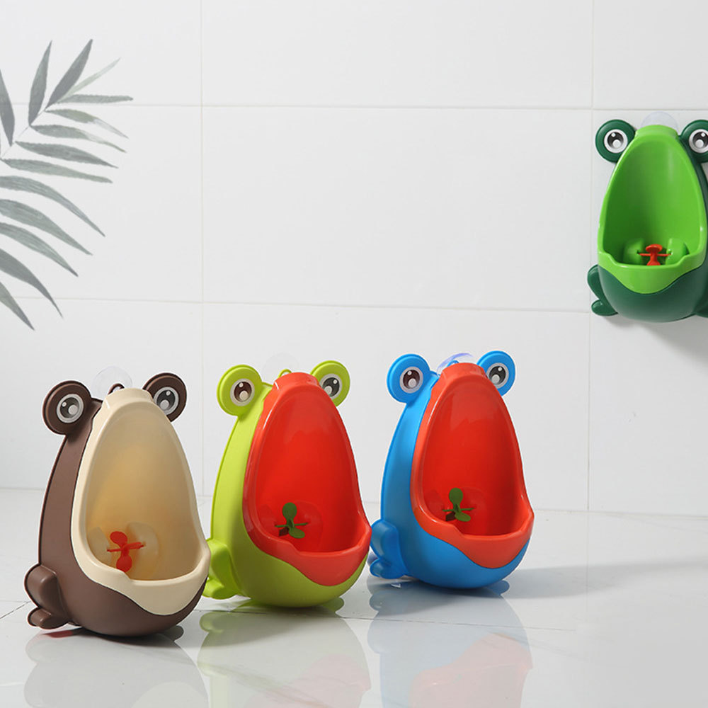 Cute design kids frog toilet portable potty baby standing urinal toilet with sucker for boys