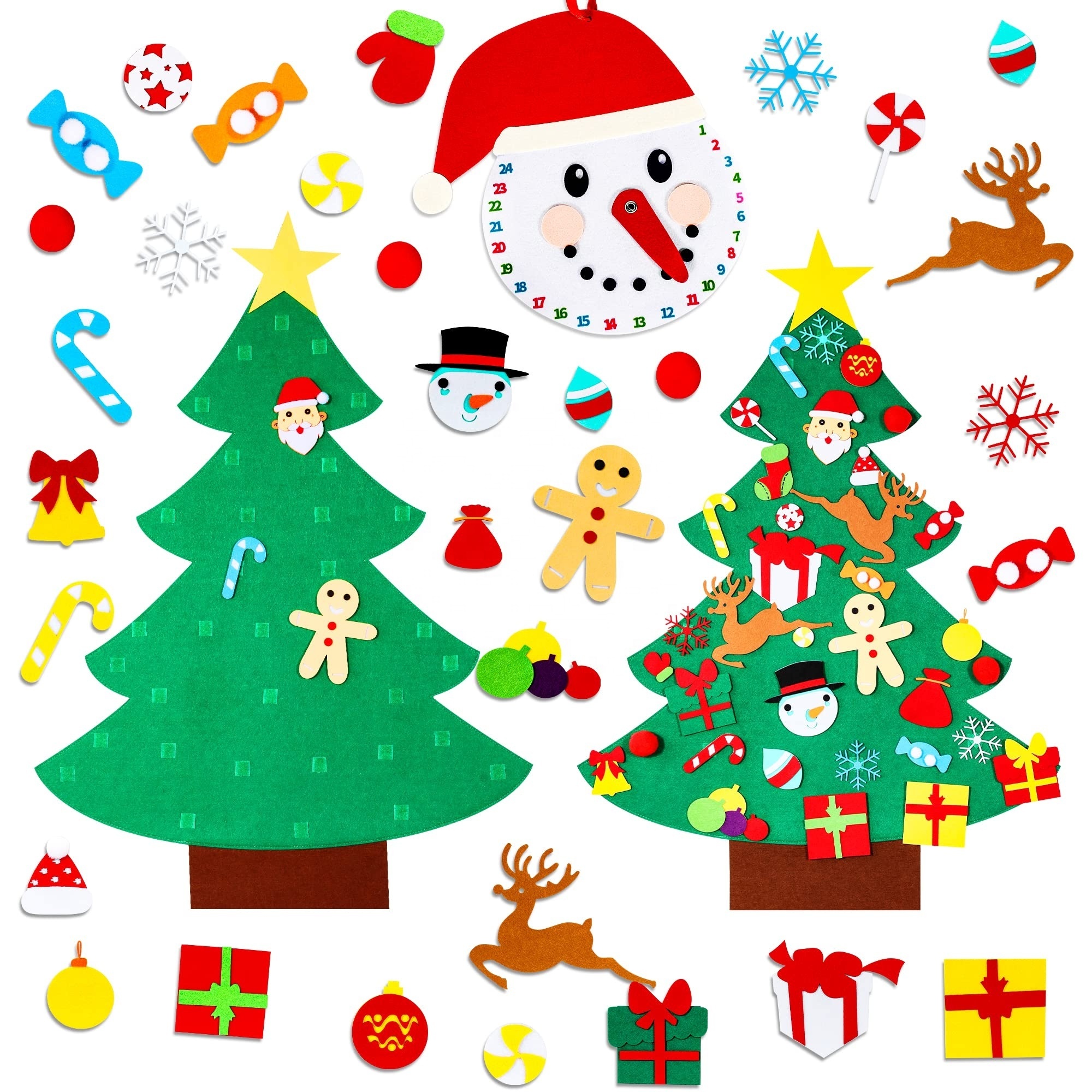 Christmas New Year Craft Gifts Wall Hanging DIY Decorations Hanging Kids Felt Christmas Tree