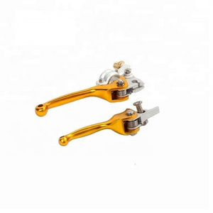 pit bike alloy brake&clutch folding levers Adjustable alloy brake and clutch levers  Gold