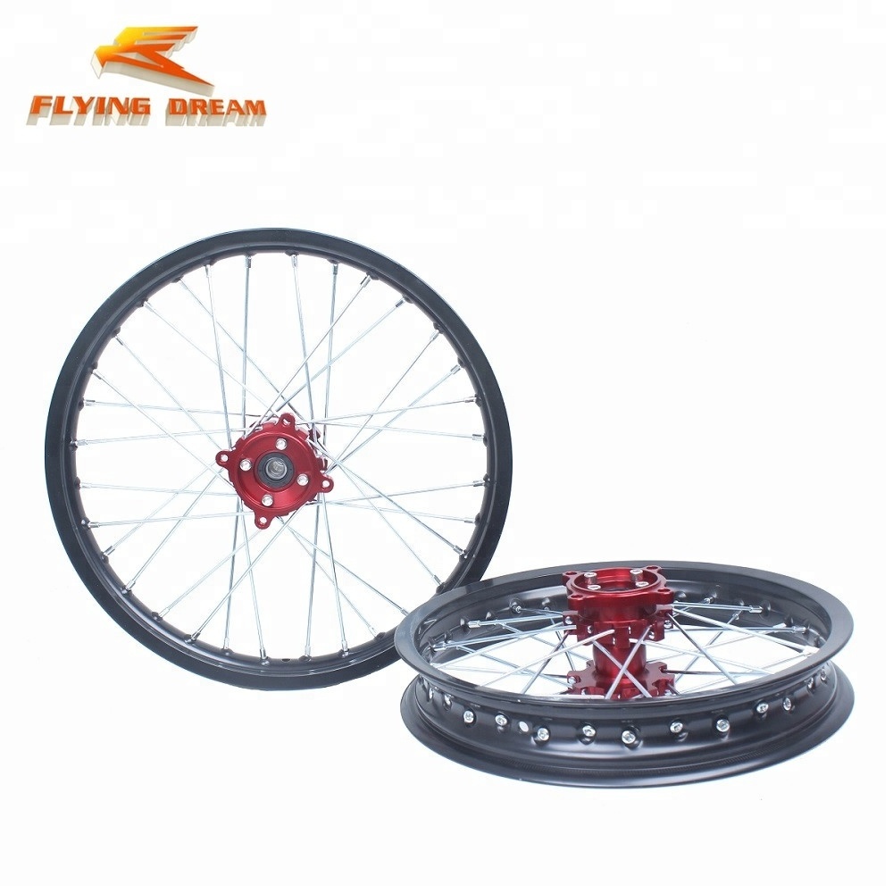 pit bike spare parts alloy wheel rim with CNC hub 17/14/12 inch motorcycle alloy wheel rims