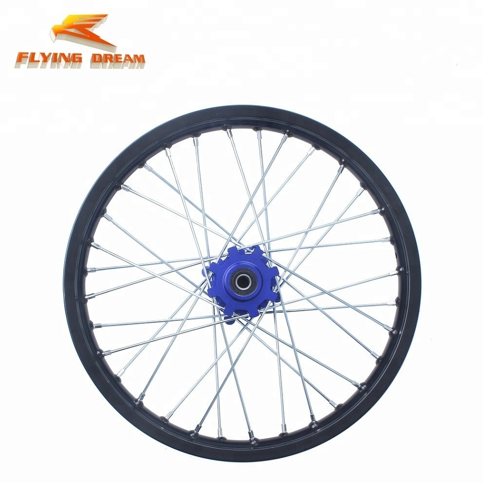 pit bike spare parts alloy wheel rim with CNC hub 17/14/12 inch motorcycle alloy wheel rims