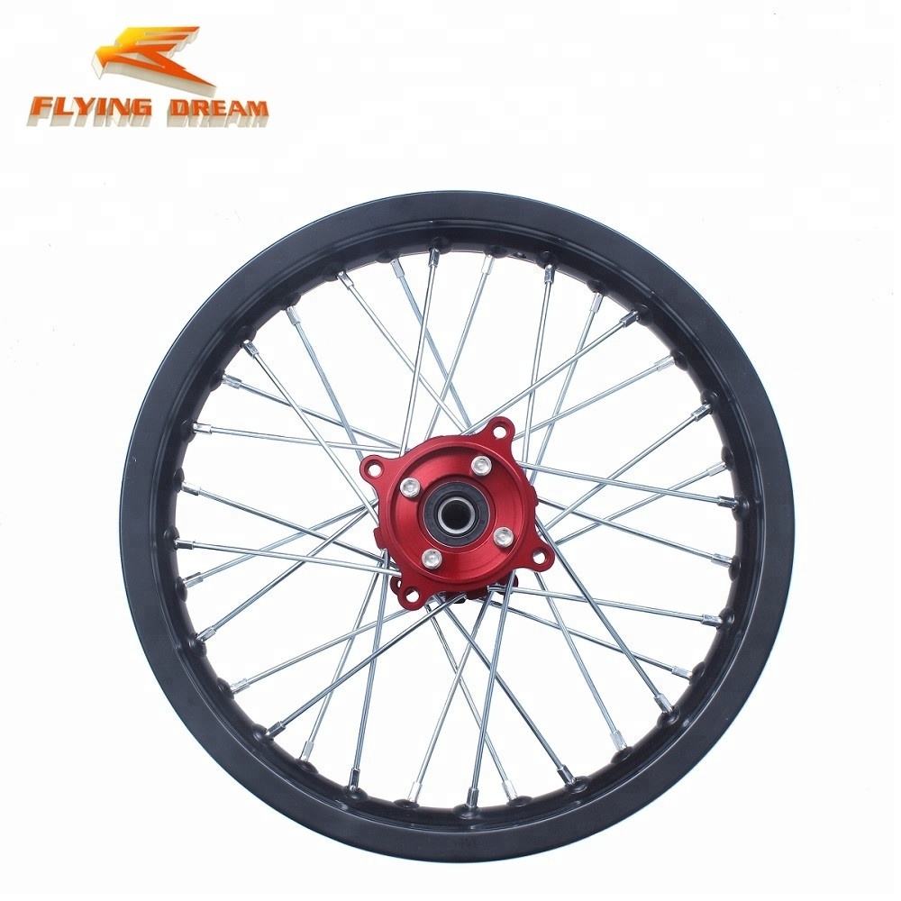 pit bike spare parts alloy wheel rim with CNC hub 17/14/12 inch motorcycle alloy wheel rims