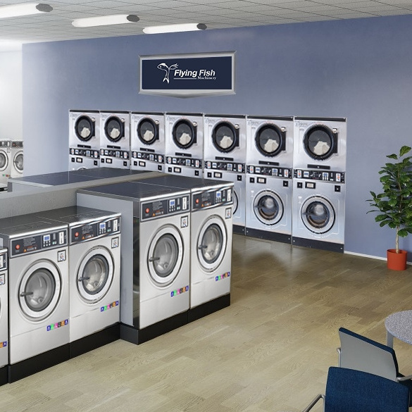 Start a Laundromat in Flying Fish Commercial Stack Laundry Washer and Dryer Machine Laundry Equipment Wholesale