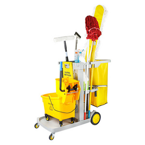 Hotel Room Service Housekeeping Janitorial Supplies Plastic Cleaning Trolley