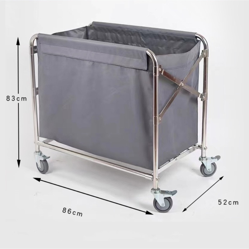 Hotel Housekeeping Rolling Laundry Baskets Linen Laundry Trolley Cart for Laundry with Wheels for Hospital