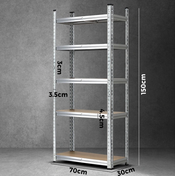 white color Heavy Duty 5 Tier Steel Muscle Rack Storage Shelving Unit Adjustable Metal Shelf