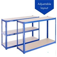 Garage Shelving Units Deep Blue 5 Tier Storage Shelves for Shed Workshop Office Warehouse 180 x 90 x 30cm 875KG Capacity 175kg/L