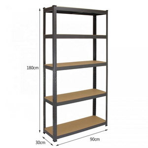 180x90x30cm 175KG loading Per Shelf Garage Shelving Units Deep Blue 5 Tier Storage Shelves for Shed Workshop Office Warehouse