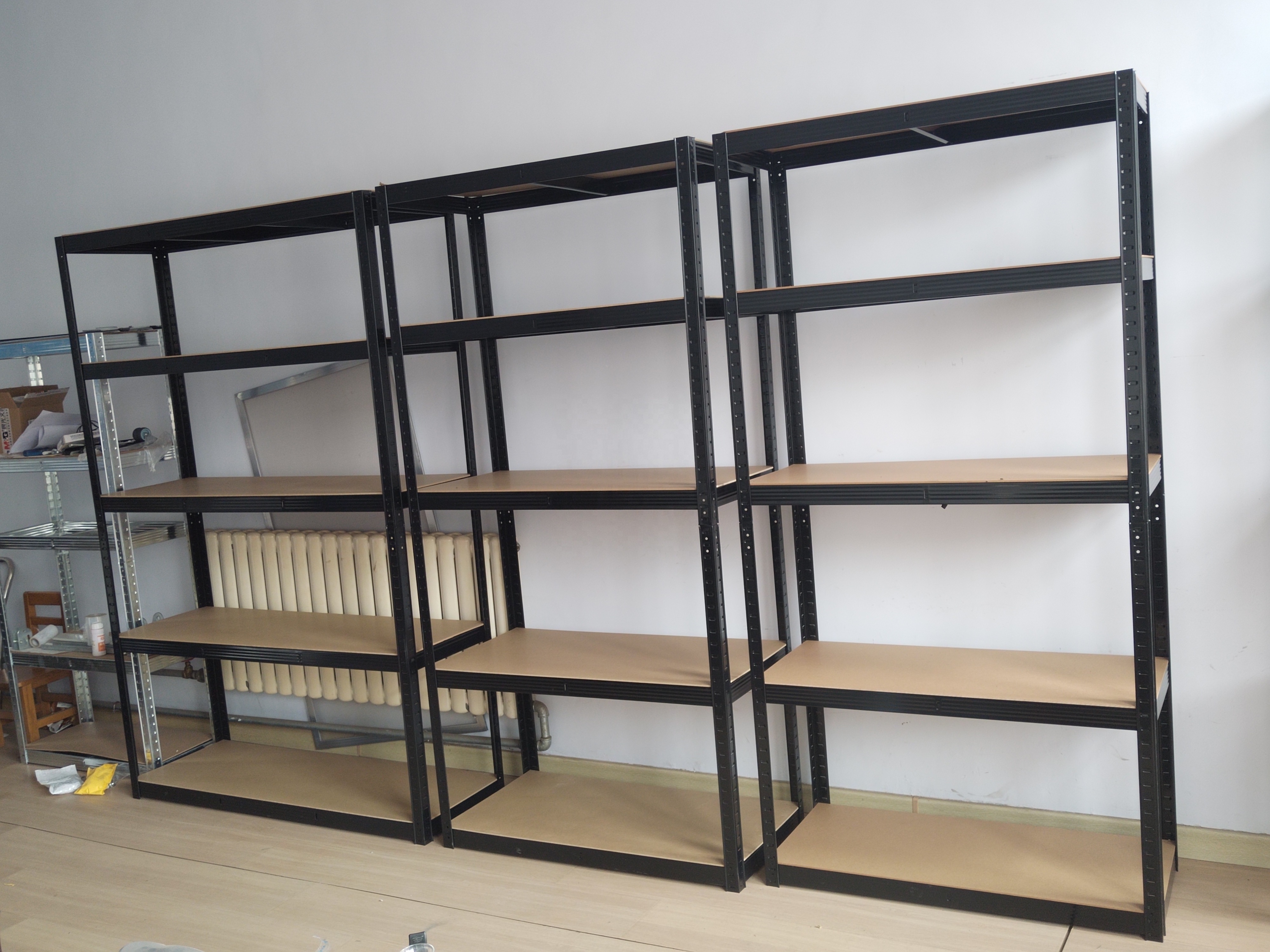 5 Tier Shelving Display Unit Versatile Wall & Pantry Storage Modern Wooden Metal shelf