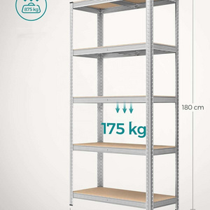 180 x 120 x 60cm  Black color 5 Tier Boltless Heavy Duty Garage Shelving Unit 1000kg Load Weight Metal Shelving Unit