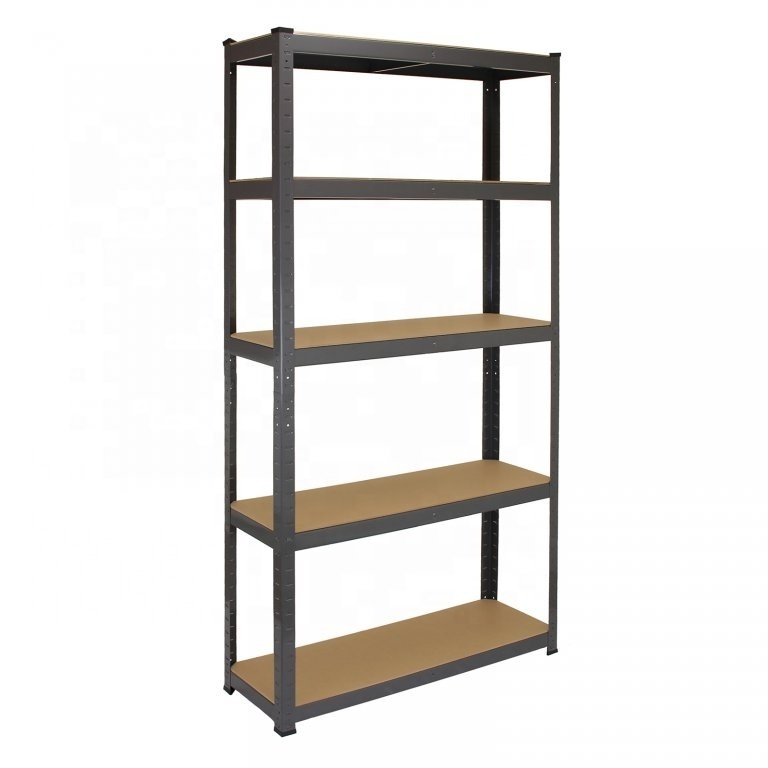 5 Tier black Silver Metal Storage Rack Shelving non-Wire Shelf Kitchen Office Unit Stand shelving