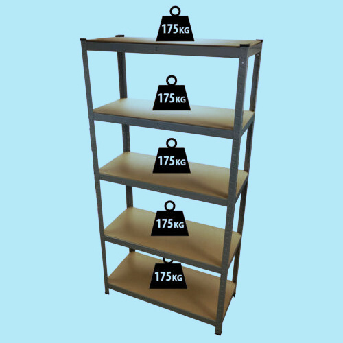 5 Tiers Adjustable Heavy Duty Steel Boltless Shelves Garage Metal Shelving Unit Storage Racking