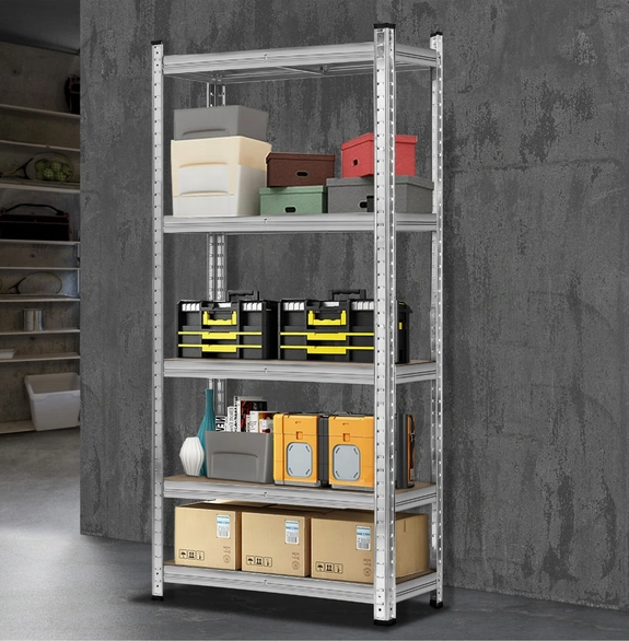 white color Heavy Duty 5 Tier Steel Muscle Rack Storage Shelving Unit Adjustable Metal Shelf