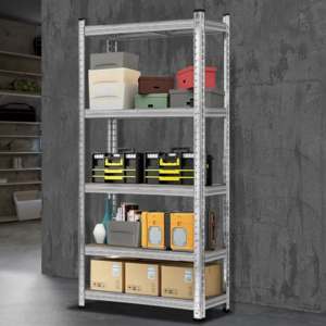 white color Heavy Duty 5 Tier Steel Muscle Rack Storage Shelving Unit Adjustable Metal Shelf