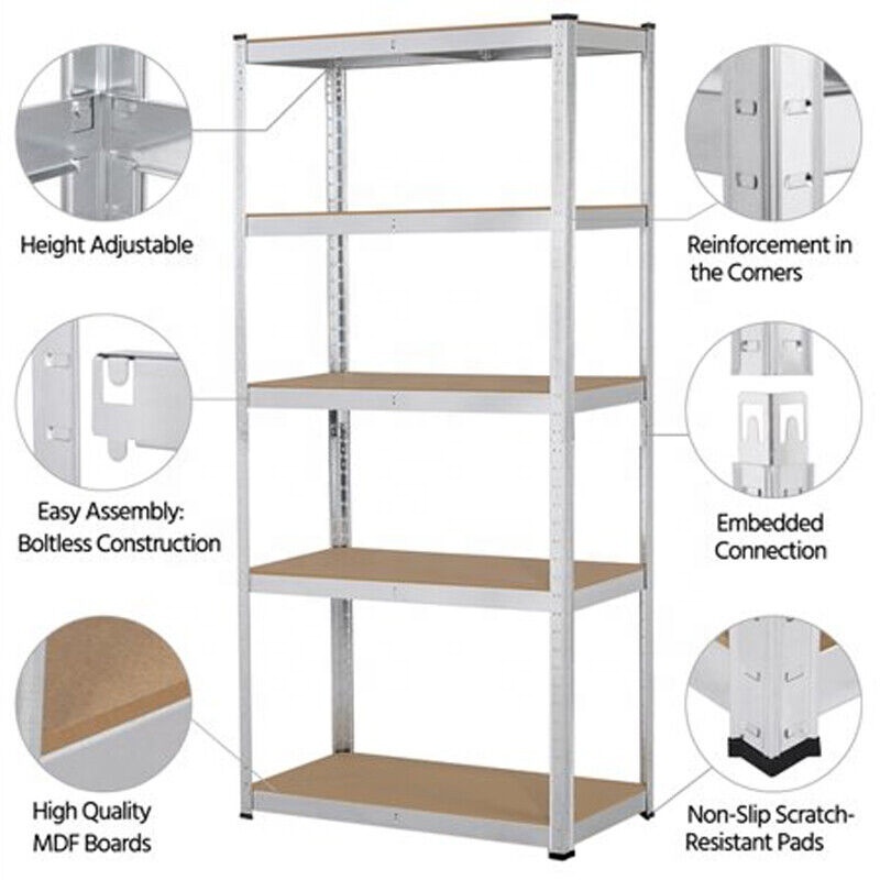 boltless 4-shelf shelving medium duty shelf light duty shelf metal warehouse metal shelving