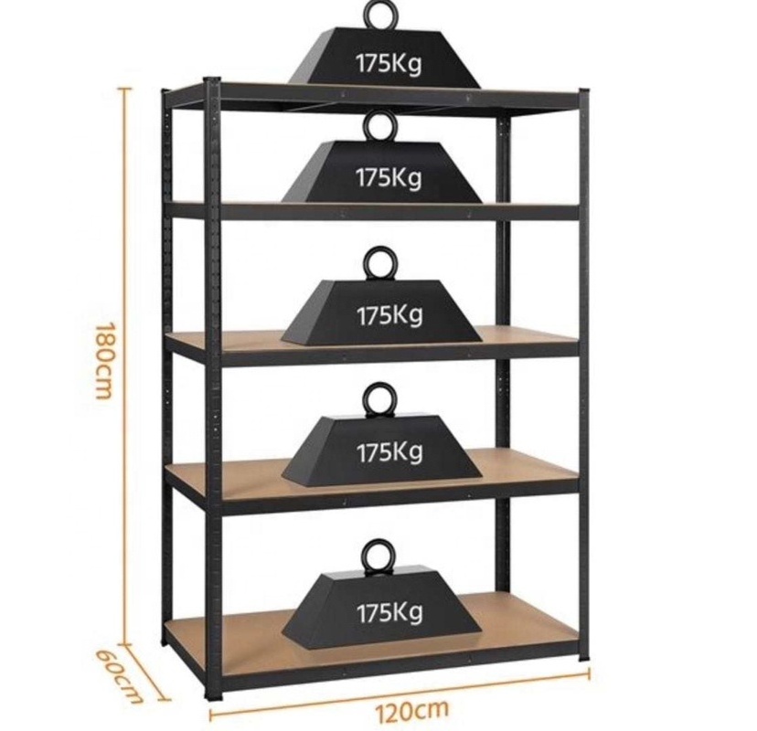 Estantes de metal 5 Layers Medium Duty Galvanized Steel/Metal Storage Rack Shelves Industrial Shelving Boltless Rivet Shelf