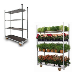 Greenhouse Transport Cart Flower Trolley  Utility Shelf Plant Display Shelf