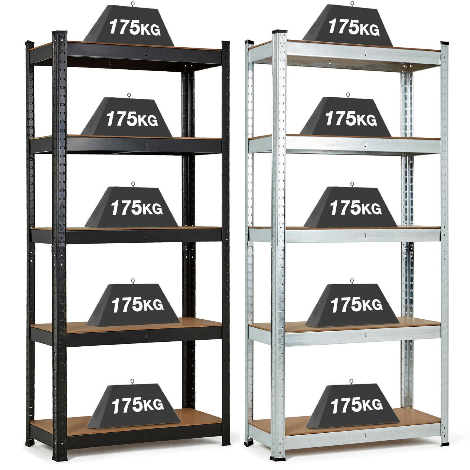 Heavy Duty 5 Tier Metal Storage Garage Shelving Racking for Living Room, Classroom, Garage, Office, Basement